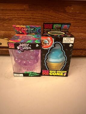 Needoh Kids Nice Cream Cone & Jolly Squish Purple & Blue Squishy Toys - 2 Pack